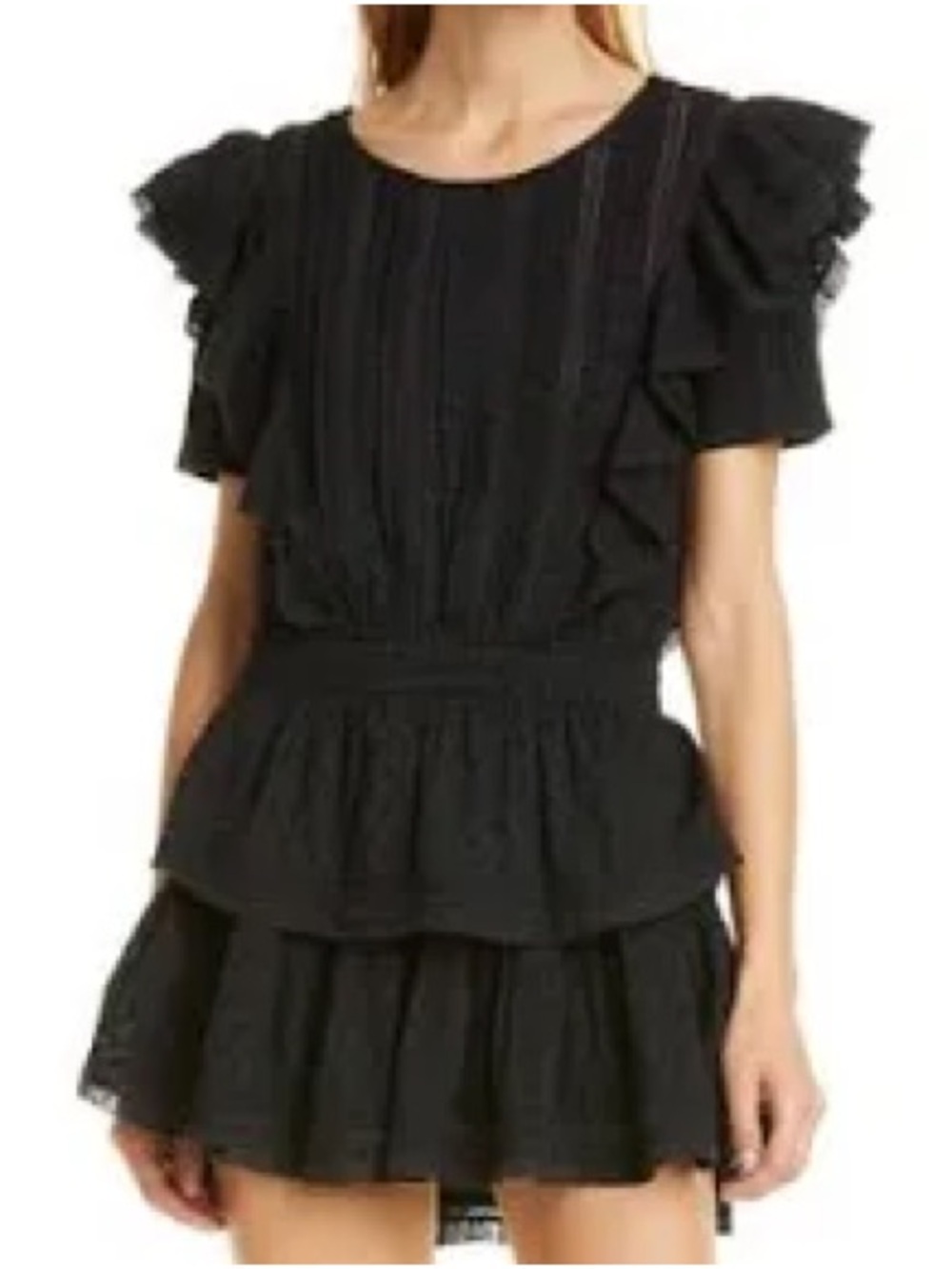 LoveShackFancy Natasha Dress in black